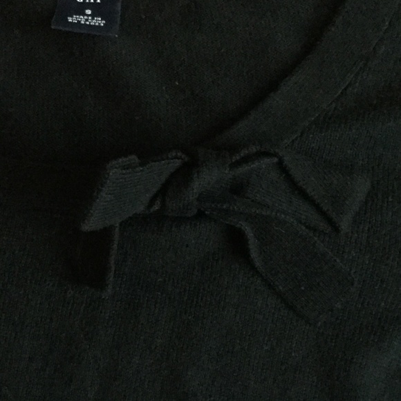 Vintage GAP Y2K Sweater with Bow/Tie Accent Collar Black - Sz Small - Picture 3 of 8